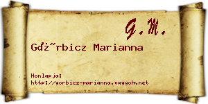 Görbicz Marianna névjegykártya