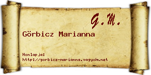 Görbicz Marianna névjegykártya
